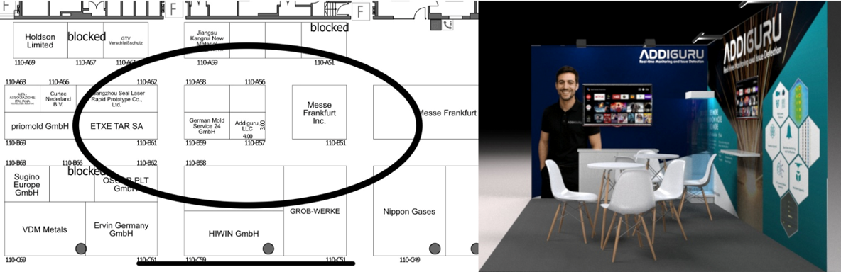 Addiguru — Stand location and booth render